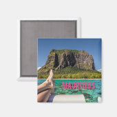 Le Morne Brabant Mauritius uitzicht van boot op ze Magneet (Voorkant / Achterkant)