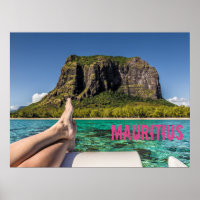 Le Morne Brabant Mauritius uitzicht van boot op ze