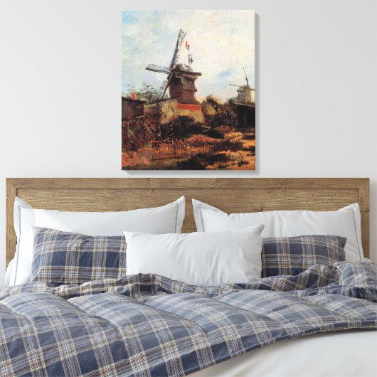 Le Moulin de Blute Fin by Vincent van Gogh Canvas Afdruk (Insitu (Slaapkamer))