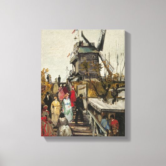 Le Moulin de Blute-Fin - Van Gogh - c1886 Canvas Afdruk (Voorkant)