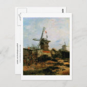 Le Moulin de Blute-Fin, Vincent van Gogh Briefkaart (Voorkant / Achterkant)