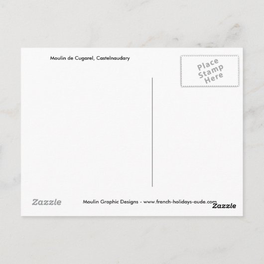Le Moulin de Cugarel, Castelnaudary Briefkaart (Achterkant)