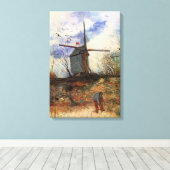 Le Moulin de la Galette door Vincent van Gogh Canvas Afdruk (Insitu (Houten vloer))