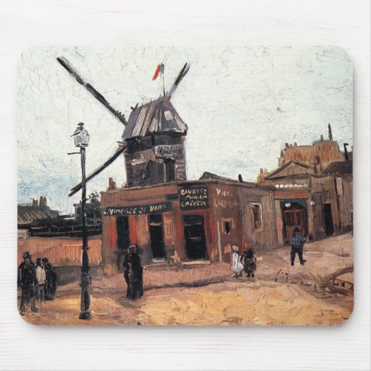 Le Moulin de la Galette door Vincent van Gogh Muismat (Voorkant)