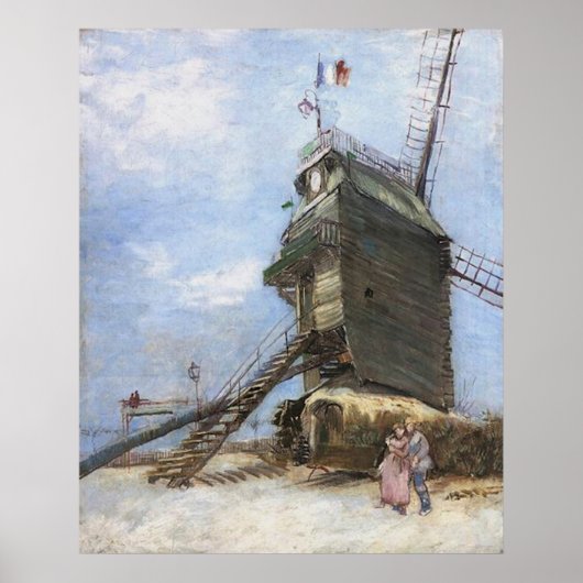 Le Moulin de la Galette door Vincent van Gogh Poster (Voorkant)