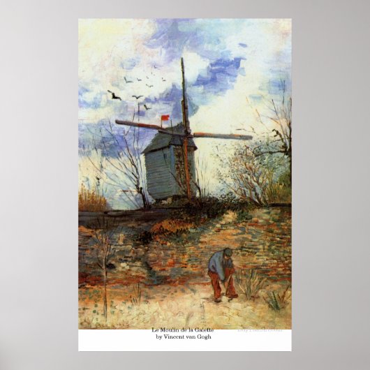 Le Moulin de la Galette door Vincent van Gogh Poster (Voorkant)
