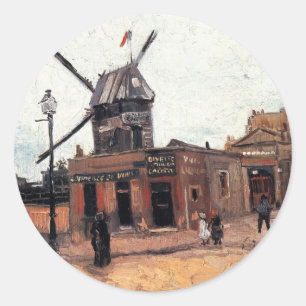 Le Moulin de la Galette door Vincent van Gogh Ronde Sticker