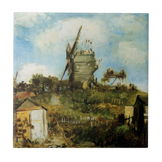 Le Moulin de la Galette door Vincent van Gogh Tegeltje (Voorkant)
