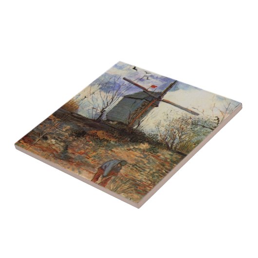 Le Moulin de la Galette door Vincent van Gogh Tegeltje (Zijkant)