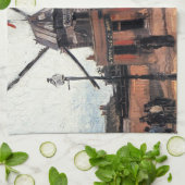 Le Moulin de la Galette door Vincent van Gogh Theedoek (Gevouwen)