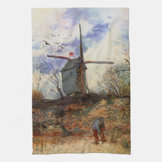 Le Moulin de la Galette door Vincent van Gogh Theedoek (Verticaal)
