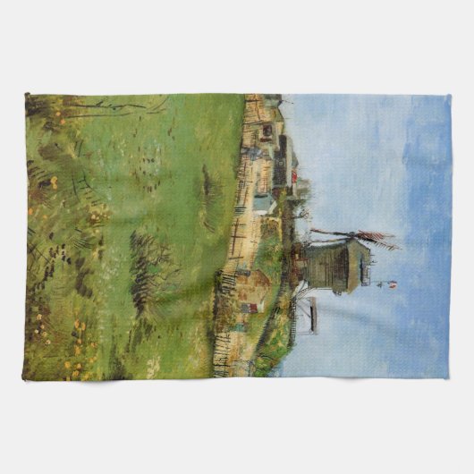 Le Moulin de la Galette door Vincent van Gogh Theedoek (Horizontaal)