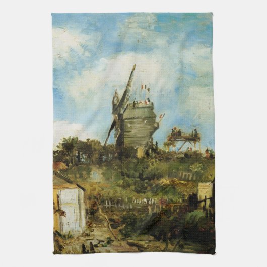 Le Moulin de la Galette door Vincent van Gogh Theedoek (Verticaal)
