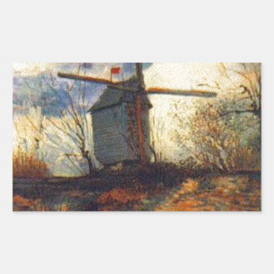 Le Moulin de la Galette Van Gogh Rechthoekige Sticker