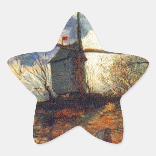 Le Moulin de la Galette Van Gogh Ster Sticker (Voorkant)