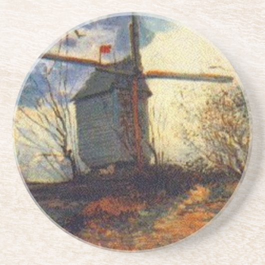 Le Moulin de la Galette Van Gogh Zandsteen Onderzetter (Voorkant)