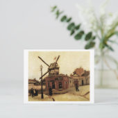 Le Moulin de la Galette, Vincent van Gogh Briefkaart (Staand voorkant)