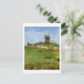 Le Moulin de la Galette, Vincent van Gogh Briefkaart (Staand voorkant)