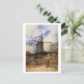 Le Moulin de la Galette, Vincent van Gogh Briefkaart (Staand voorkant)