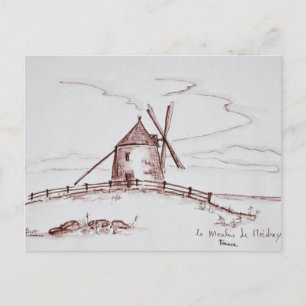 Le Moulin de Moidrey Windmill   Pontorson Briefkaart