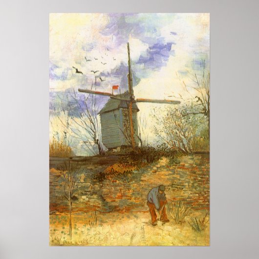 Le Moulin Galette van Vincent van Gogh, Windmills Poster (Voorkant)