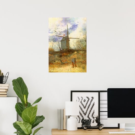 Le Moulin Galette van Vincent van Gogh, Windmills Poster (Thuiskantoor)
