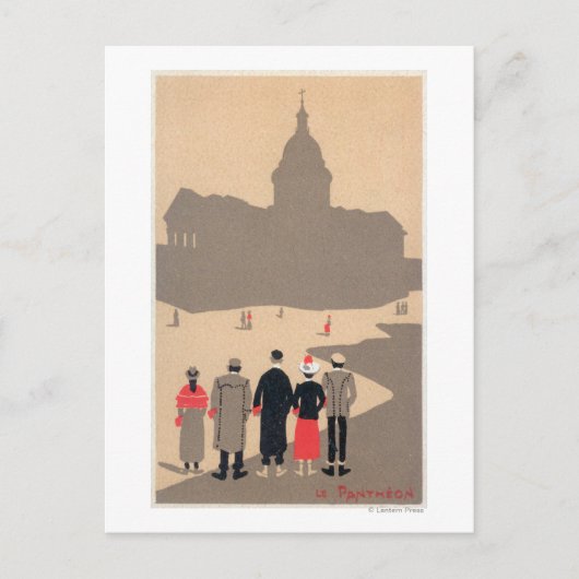 Le Pantheon Art Deco SceneParis, Frankrijk Briefkaart (Voorkant)