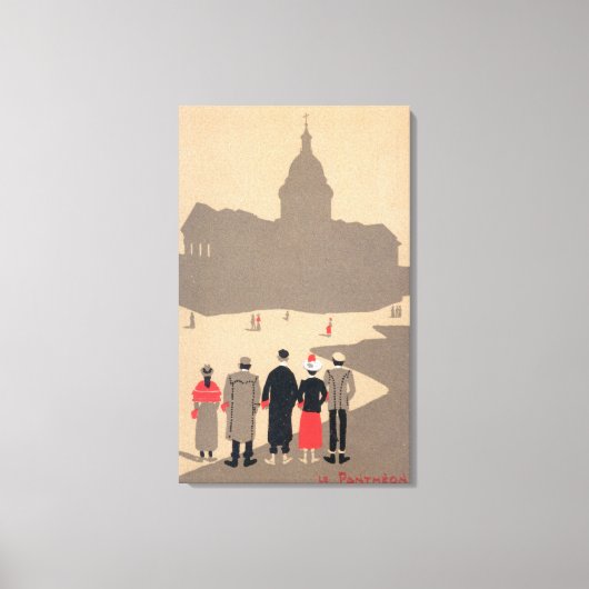 Le Pantheon Art Deco SceneParis, Frankrijk Canvas Afdruk (Voorkant)