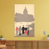 Le Pantheon Art Deco SceneParis, Frankrijk Canvas Afdruk (Insitu (Woonkamer))