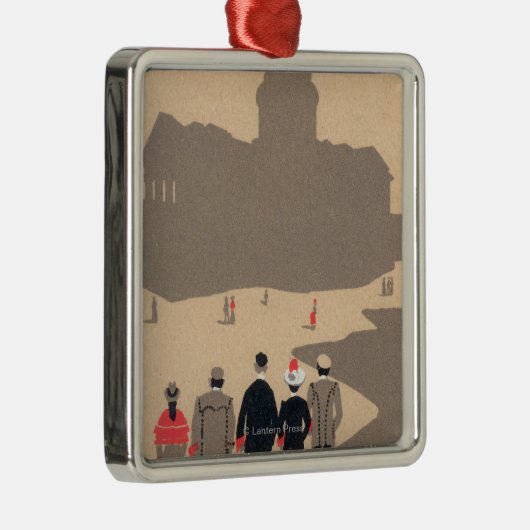 Le Pantheon Art Deco SceneParis, Frankrijk Metalen Ornament (Rechts)