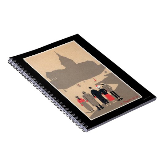 Le Pantheon Art Deco SceneParis, Frankrijk Notitieboek (Rechterzijde)