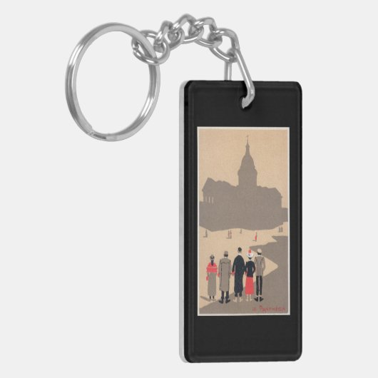 Le Pantheon Art Deco SceneParis, Frankrijk Sleutelhanger (Voorkant Links)