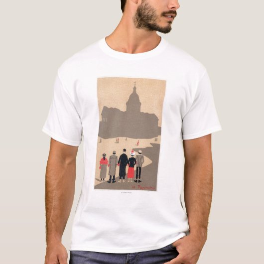 Le Pantheon Art Deco SceneParis, Frankrijk T-shirt (Voorkant)