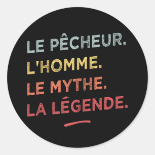 Le pêcheur l'homme le mythe la légende ronde sticker