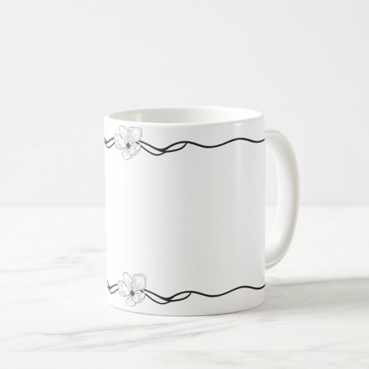 Le Petit Cafe Monogram Bloemen Mok (Voorkant rechts)