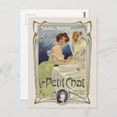 Le Petit Chat France Vintage Poster 1899 Briefkaart (Voorkant / Achterkant)