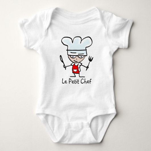 Le petit chef cartoon shirt voor kinderen en baby' (Voorkant)