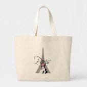 Le petit chien à Paris Grote Tote Bag (Voorkant)