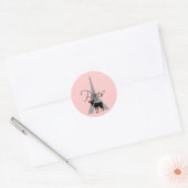 Le petit chien à Paris Ronde Sticker (Envelop)