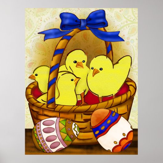 Le Petit Poule Easter Folk Art Poster (Voorkant)