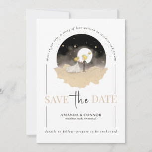 Le Petit Prince and Bride Save the Date Uitnodigin Kaart