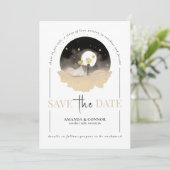 Le Petit Prince and Bride Save the Date Uitnodigin Kaart (Staand voorkant)