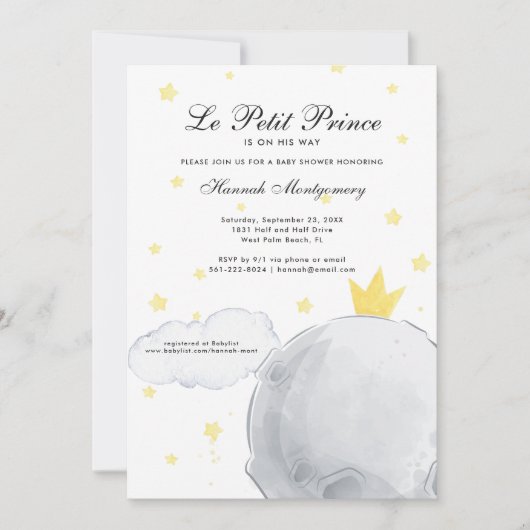 Le Petit Prince | Uitnodiging tot Baby shower (Voorkant)