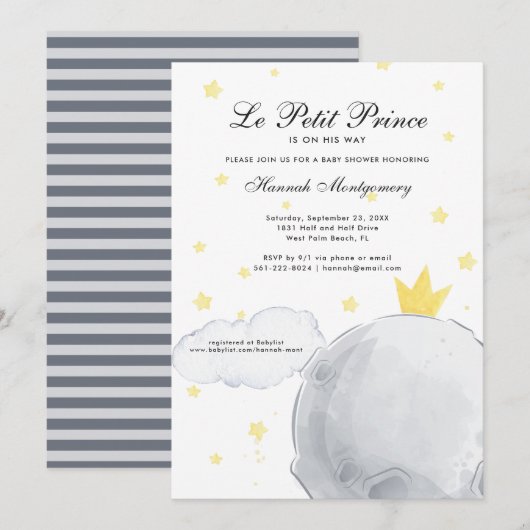 Le Petit Prince | Uitnodiging tot Baby shower (Voorkant / Achterkant)