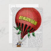 Le Pilote Hot Air Ballon 2 Briefkaart (Voorkant / Achterkant)