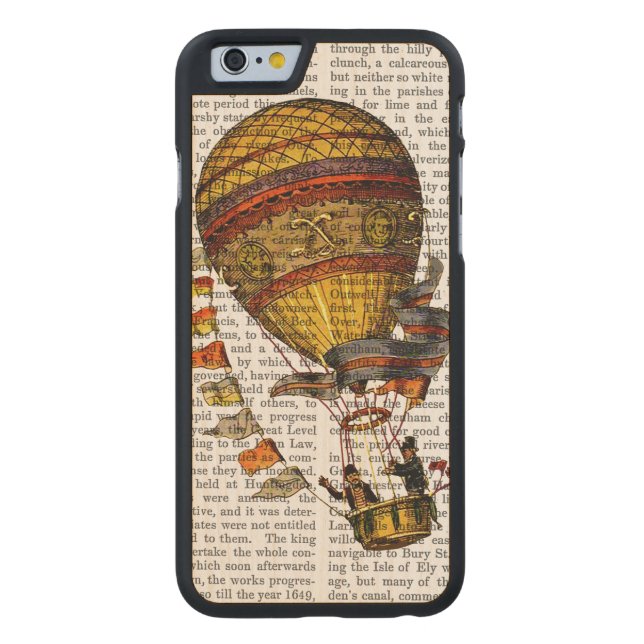 Le Pilote Hot Air-ballon Carved Wood iPhone Hoesje (Achterkant)