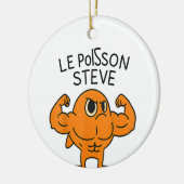Le Poisson Steve Funny Muscular Fish Cartoon Keramisch Ornament (Links)