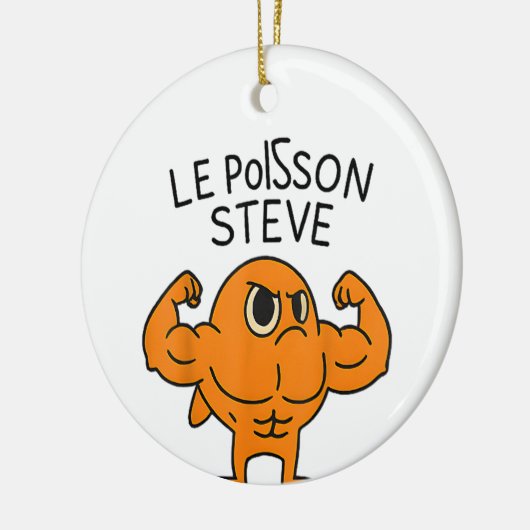 Le Poisson Steve Funny Muscular Fish Cartoon Keramisch Ornament (Links)