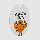 Le Poisson Steve Funny Muscular Fish Cartoon Ornament (voorkant)