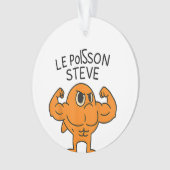 Le Poisson Steve Funny Muscular Fish Cartoon Ornament (voorkant)